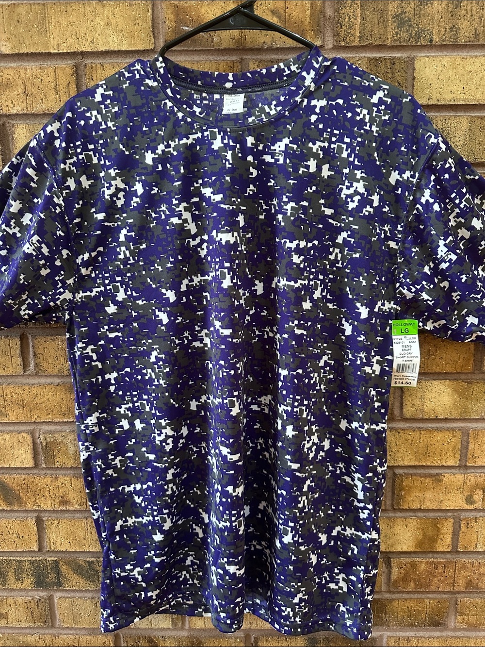 Holloway Purple Black White Digital Camo Short Sleeve Tee